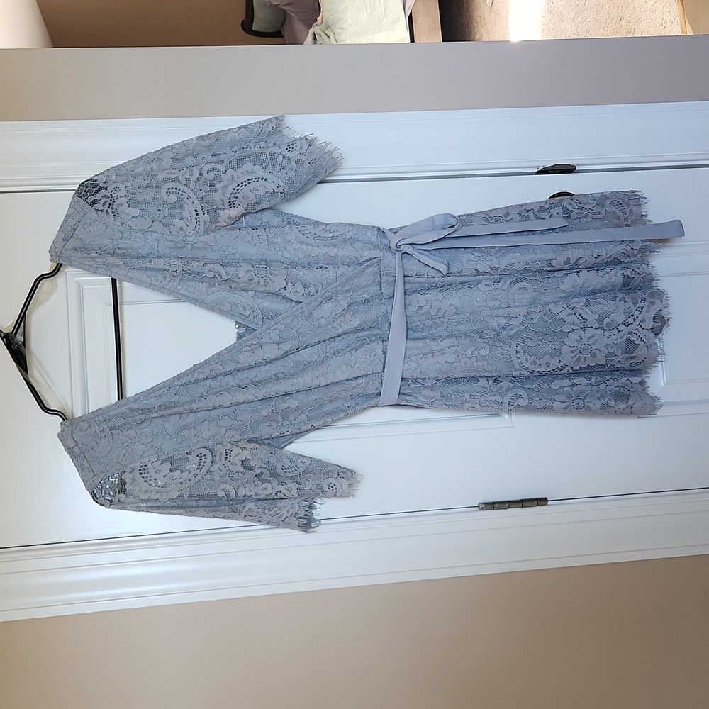 Blue Eyelash Lace Romper